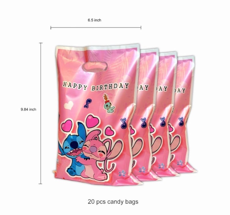 Rovercci 20 S Pink Birthday invitation cards & 20 white envelopes with 20 sticker and 20 pink Goodie Bags Party Favor Bags with Handles for Kids Birthday - Image 3