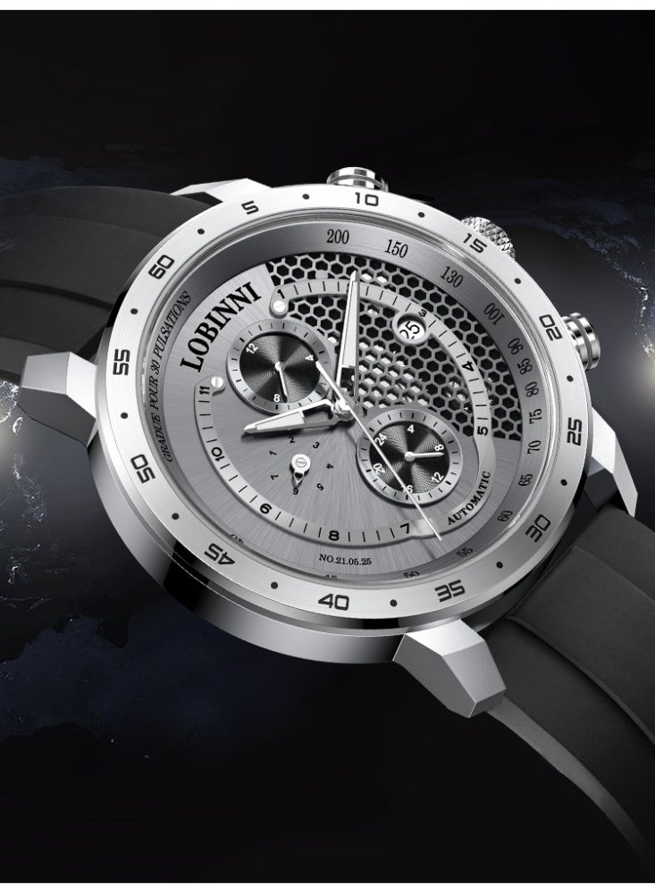 Lobinni Men Sport Design Skeleton Mechanical Watch 42mm - Image 5