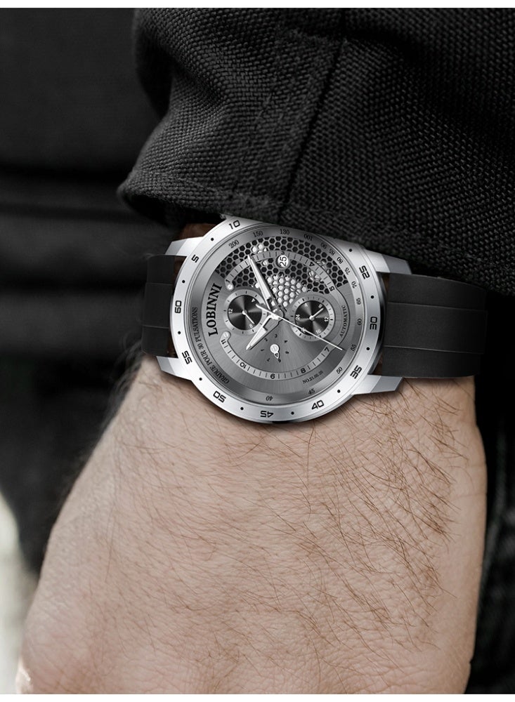 Lobinni Men Sport Design Skeleton Mechanical Watch 42mm - Image 4
