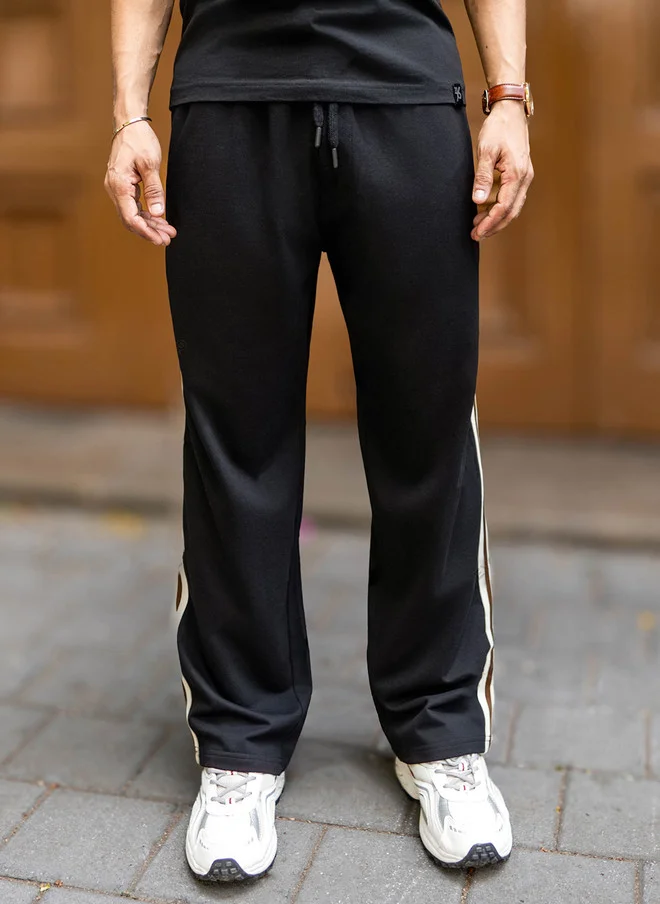 Maniac  Maniac Men Cotton Mid Rise Track Pants with Side Stripes for Men | Best Price UAE