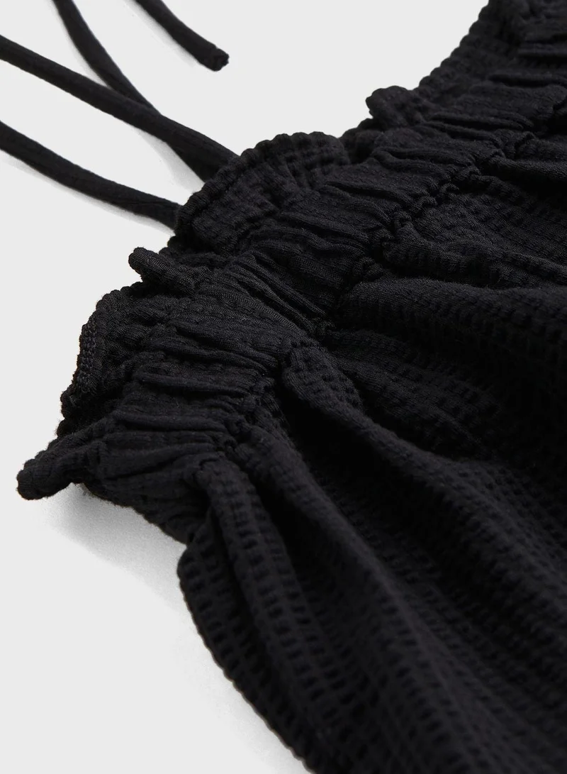 H&M Tie-Strap Waffle Dress