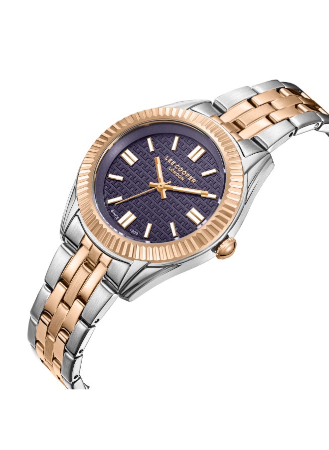 Lee Cooper Lee Cooper Women's Watch, Analog Display and Metal Strap - LC08038.580, Two Tone  - Image 2