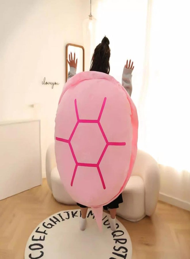 TechMax Solution Pink Wearable Turtle Plush Toy Cute Tortoise Shell Pillow for Kids Playroom - Image 2