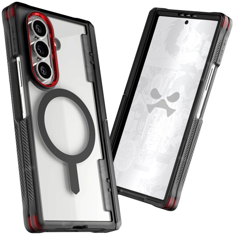 Ghostek Covert Clear Galaxy Z Fold7 Case with Built-in Kickstand, MagSafe and Full Hinge Protection Designed for 2025 Samsung Galaxy Fold 7 (8") (Smoke) - Image 2