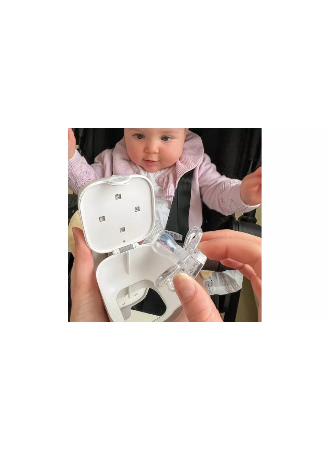 Nuby UV Dummy Steriliser, Portable Pacifier Steriliser with UV Sanitising Technology for Clean and Hygienic Soothers, White - Image 2