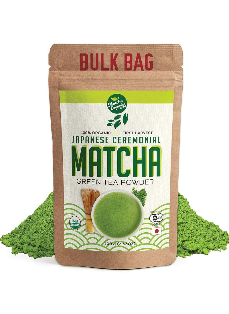 MATCHA Premium Japanese Ceremonial Matcha Green Tea Powder - 1st Harvest HIGHEST Grade - USDA & JAS Organic - From Japan - Perfect for Starbucks Latte, Shake, Smoothies & Baking (3.53oz / 100g)  - Image 1