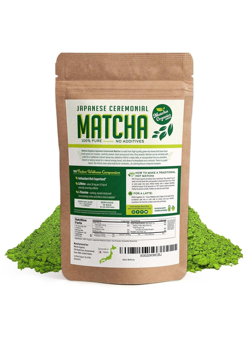 MATCHA Premium Japanese Ceremonial Matcha Green Tea Powder - 1st Harvest HIGHEST Grade - USDA & JAS Organic - From Japan - Perfect for Starbucks Latte, Shake, Smoothies & Baking (3.53oz / 100g)  - Image 2