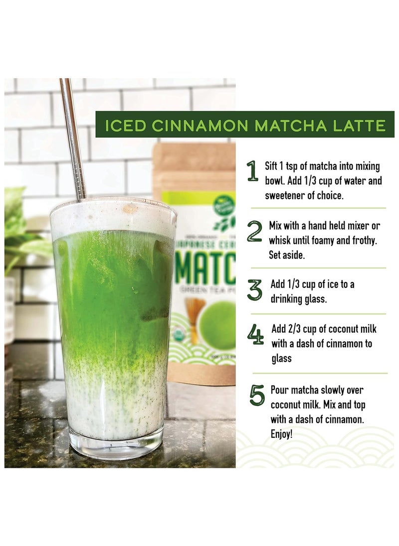 MATCHA Premium Japanese Ceremonial Matcha Green Tea Powder - 1st Harvest HIGHEST Grade - USDA & JAS Organic - From Japan - Perfect for Starbucks Latte, Shake, Smoothies & Baking (3.53oz / 100g)  - Image 4