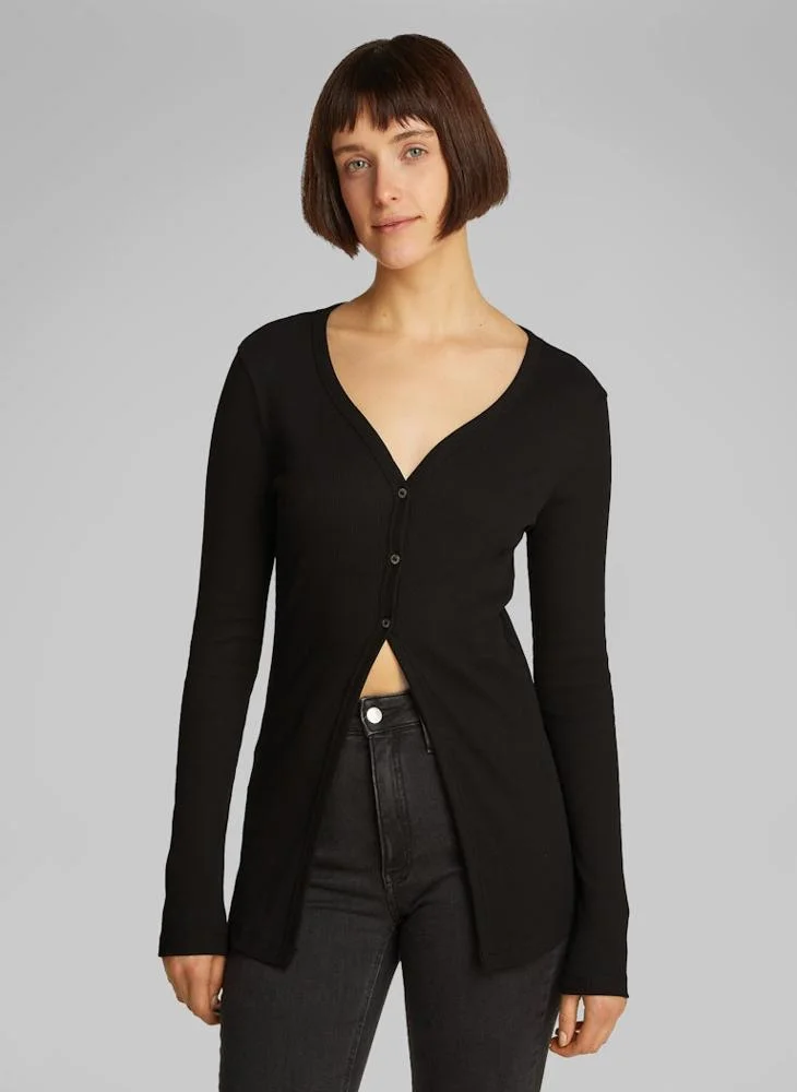 Calvin Klein Jeans V-Neck Button Detail Cardigan