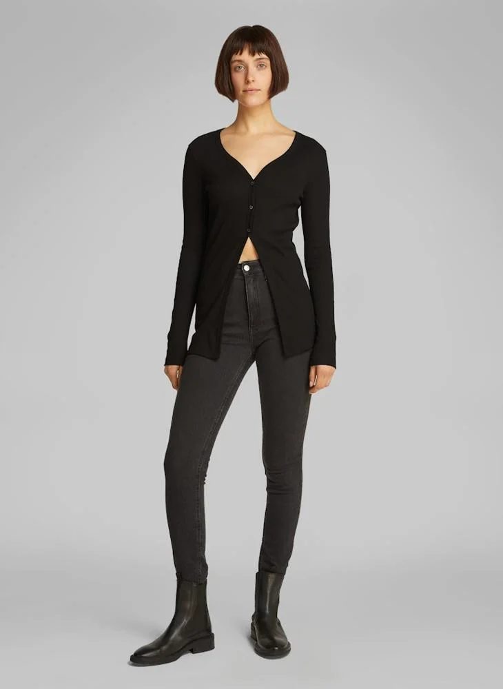 كالفن كلاين جينز V-Neck Button Detail Cardigan