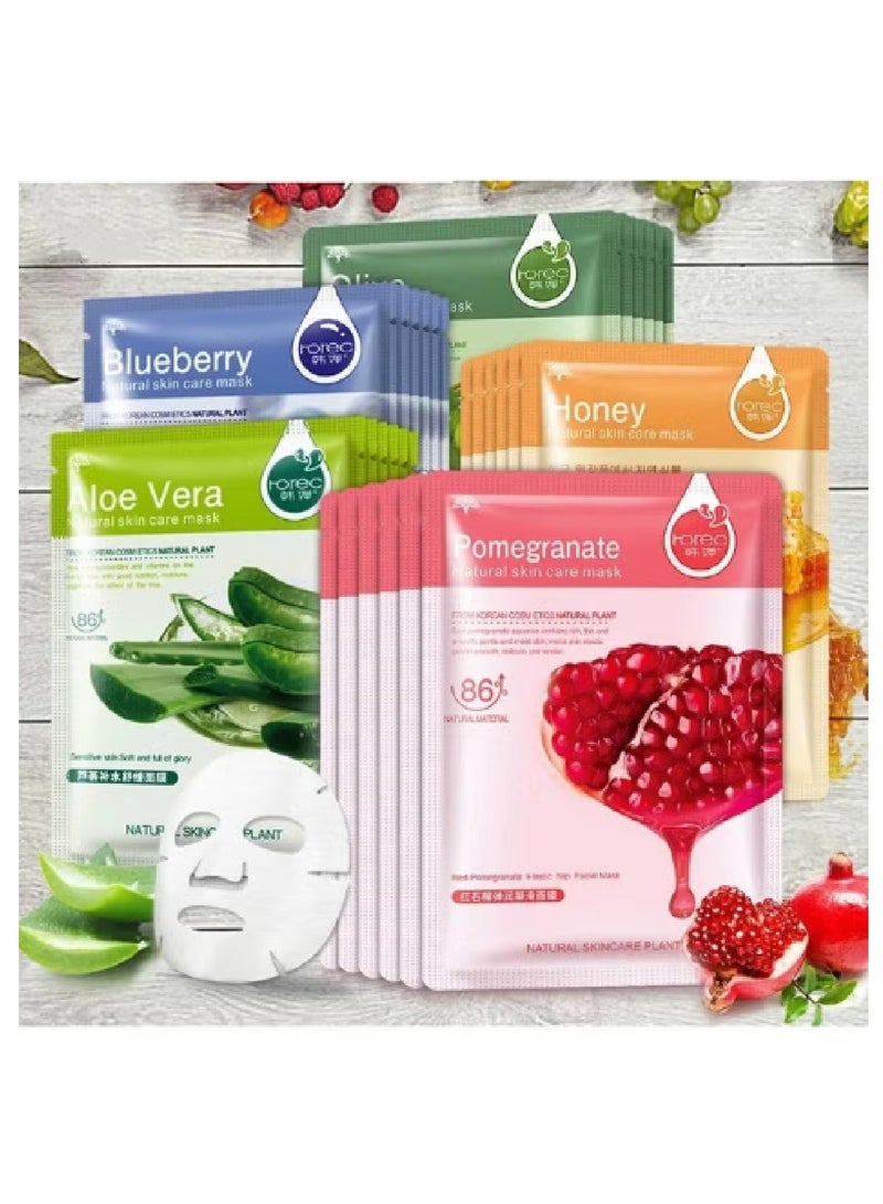 روريك قناع مرطب للوجه مكون من 25 قطعة متعدد الألوان 750 جرام متعدد الألوان 750جرام - Image 1