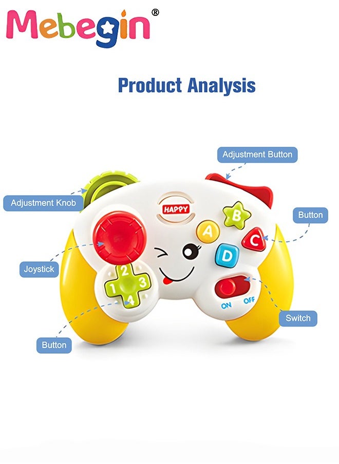 MEBEGIN Baby Sensory Toy Set, Fun Interactive Play Toys with joystick and Adjustable Button, Multifunctional Learn Controller Pretend Game with Music and Lights, 15*12*6.5cm, 2 AA Batteries(Not Included)  - Image 4
