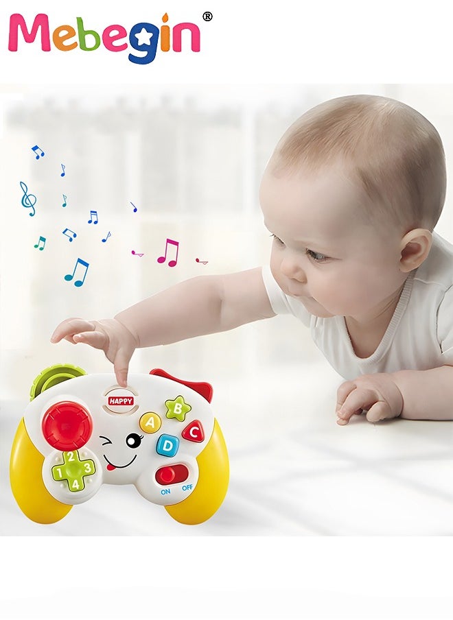 MEBEGIN Baby Sensory Toy Set, Fun Interactive Play Toys with joystick and Adjustable Button, Multifunctional Learn Controller Pretend Game with Music and Lights, 15*12*6.5cm, 2 AA Batteries(Not Included)  - Image 1