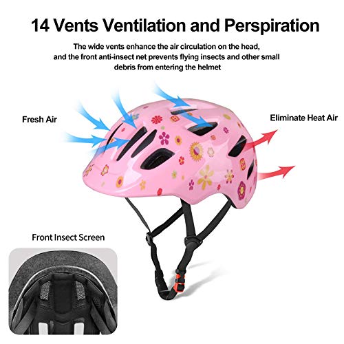GLAF Baby Bike Helmet Toddler Helmets for 1 Year Old and up Infant Girls Boys Multi Sport Adjustable for Scooter Bicycle Kids Youth Child Skateboard Safety Cycling (XS, Flower) - Image 3