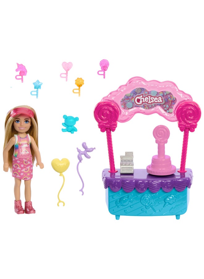 Barbie Chelsea Doll & Lollipop Stand Playset with Accessories, 10-Piece Toy Set from Barbie and Stacie to the Rescue movie - Image 5