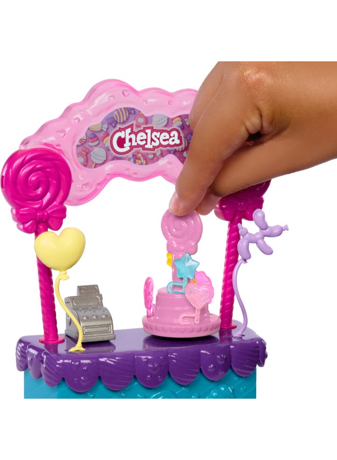 Barbie Chelsea Doll & Lollipop Stand Playset with Accessories, 10-Piece Toy Set from Barbie and Stacie to the Rescue movie - Image 3