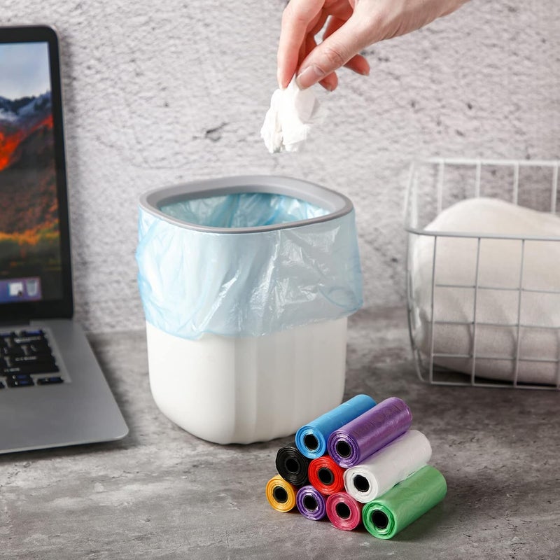 Epakh 240 عدداً من أكياس القمامة الصغيرة سعة 05 جالون أكياس قمامة صغيرة أكياس حيوانات أليفة قوية أكياس قمامة بطانات سلة المهملات للسيارة والمطبخ والمكتب وسطح المكتب وسلة المهملات الصغيرة 16 لفة بألوان مختلطة - Image 2