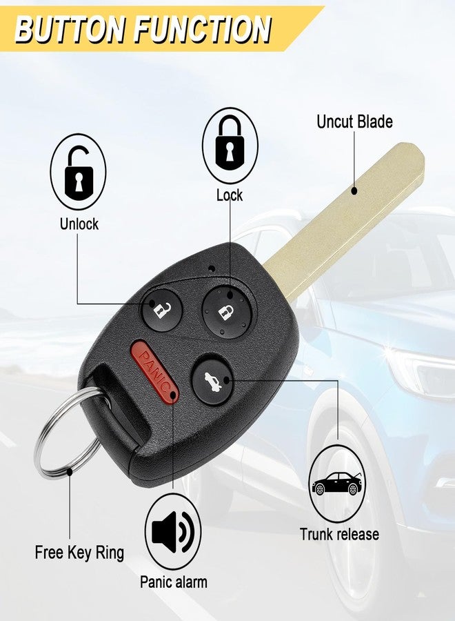 Vurkcy Key Fob Replacement for 2006-2013 Honda Civic EX Si Hybrid Car Keyless Entry Remote Control, N5F-S0084A N5F-A05TAA, 4 Buttons - Image 3