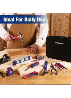 WORKPRO Home Tool Kit 100 Piece Kitchen Drawer Household Hand Tool Set With Easy Carrying Pouch  - Image 3