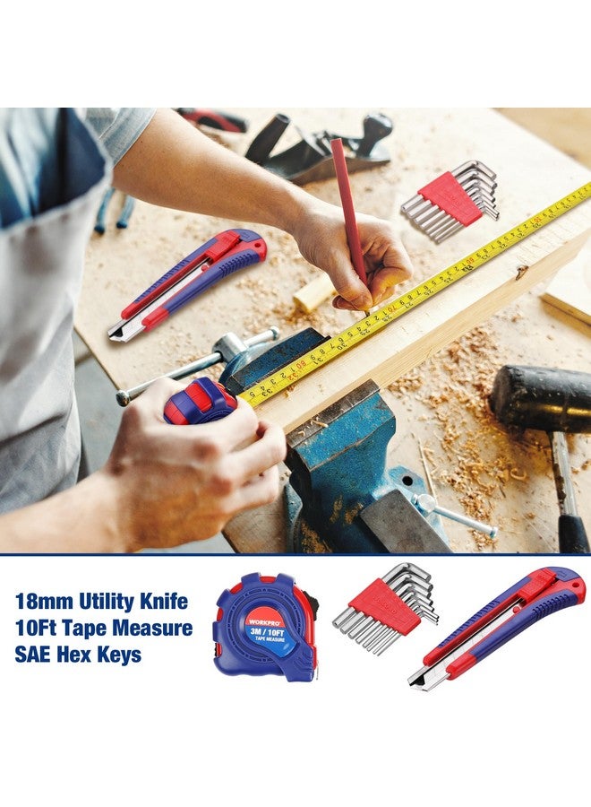 WORKPRO Home Tool Kit 100 Piece Kitchen Drawer Household Hand Tool Set With Easy Carrying Pouch  - Image 4