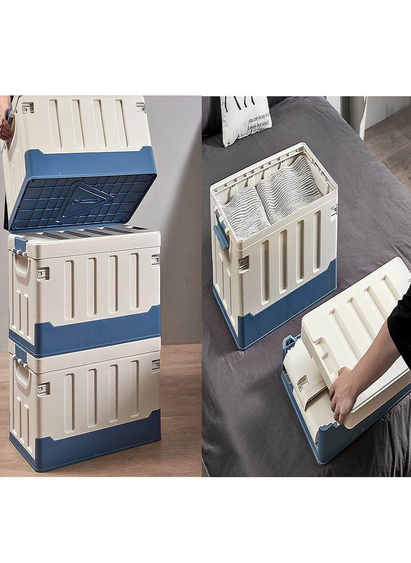 Manful Outdoor Camping Foldable Storage Box with Flat Lid 60L, Large Capacity (Yellow & Grey)  - Image 2