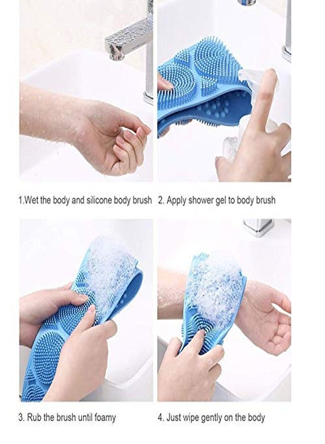 Geocell Double Side Silicone Body Back Scrubber Belt for Dead Skin Removal Men's & Women's Bath Brush (Multicolor) - Image 4