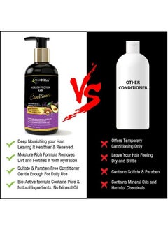 MAXBELLA Keratin Conditioner With Hydrolyzed Keratin Protein Almond & Argan Oil For Smoothshiny & Strong Hair Conditioner (300Ml)  - Image 5
