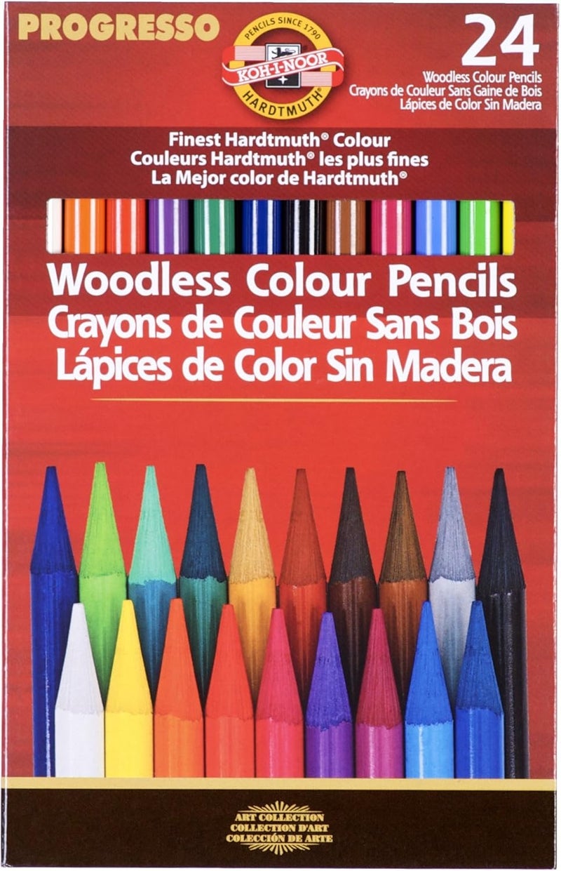 Koh-I-Noor Progresso Woodless Colored Pencils Set - 24 Assorted Colors - Image 1