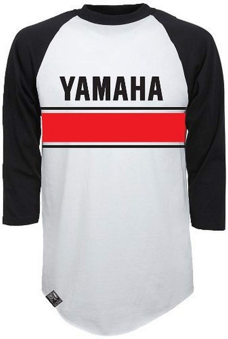 Factory Effex 1787238 YAMAHA Vintage Raglan Baseball Shirt WhiteBlack XXLarge