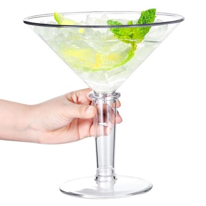 SAIAOKJ 48oz Giant Martini Glass Plastic Large Martini Glasses For Centerpieces Perfect For Martini Party Decorations Gifts & A Tini Bit Older Birthday(1pcs)