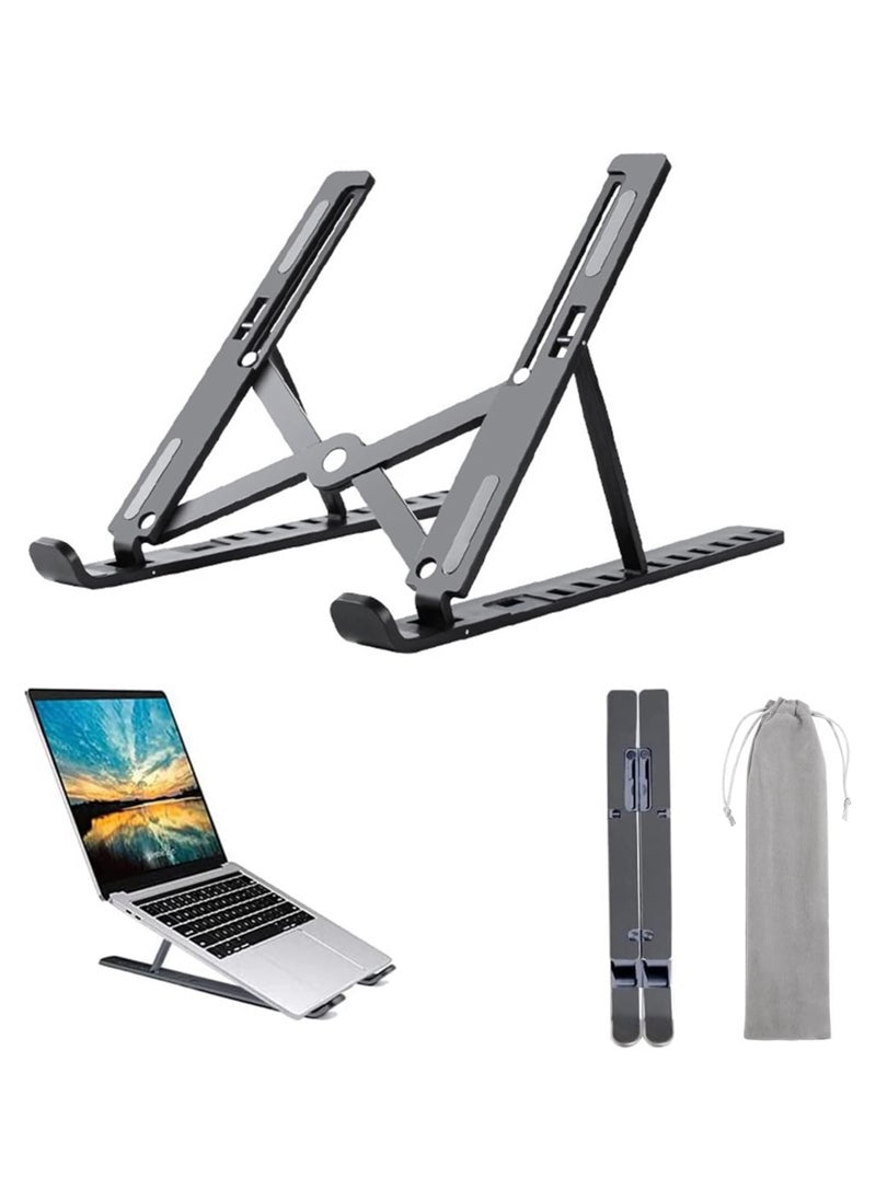 Lukadah - Laptop Stand for Desk, Adjustable Laptop Riser ABS+Silicone Foldable Laptop Holder, Lightweight Portable Ventilated Cooling Computer Notebook Stand for Dell, Lenovo, MacBook Pro Air, HP, Other Laptops, Tablets (Assorted) - Image 1