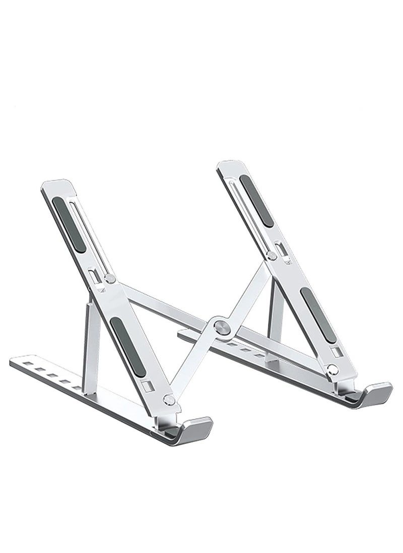 Lukadah - Laptop Stand for Desk, Adjustable Laptop Riser ABS+Silicone Foldable Laptop Holder, Lightweight Portable Ventilated Cooling Computer Notebook Stand for Dell, Lenovo, MacBook Pro Air, HP, Other Laptops, Tablets (Assorted) - Image 1