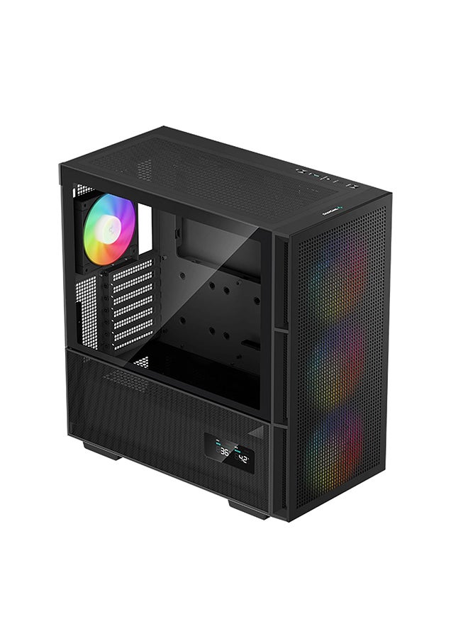 DEEPCOOL - DeepCool CH560 Digital ATX Airflow case, Dual Status Display, 3X Pre-Installed 140mm ARGB Fans, Hybrid Mesh/Tempered Glass Side Panel, Magnetic Top Mesh Filter, Type-C, USB 3.0, Black - Image 1