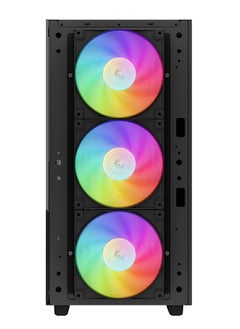DEEPCOOL DeepCool CH560 Digital ATX Airflow case, Dual Status Display, 3X Pre-Installed 140mm ARGB Fans, Hybrid Mesh/Tempered Glass Side Panel, Magnetic Top Mesh Filter, Type-C, USB 3.0, Black  - Image 4