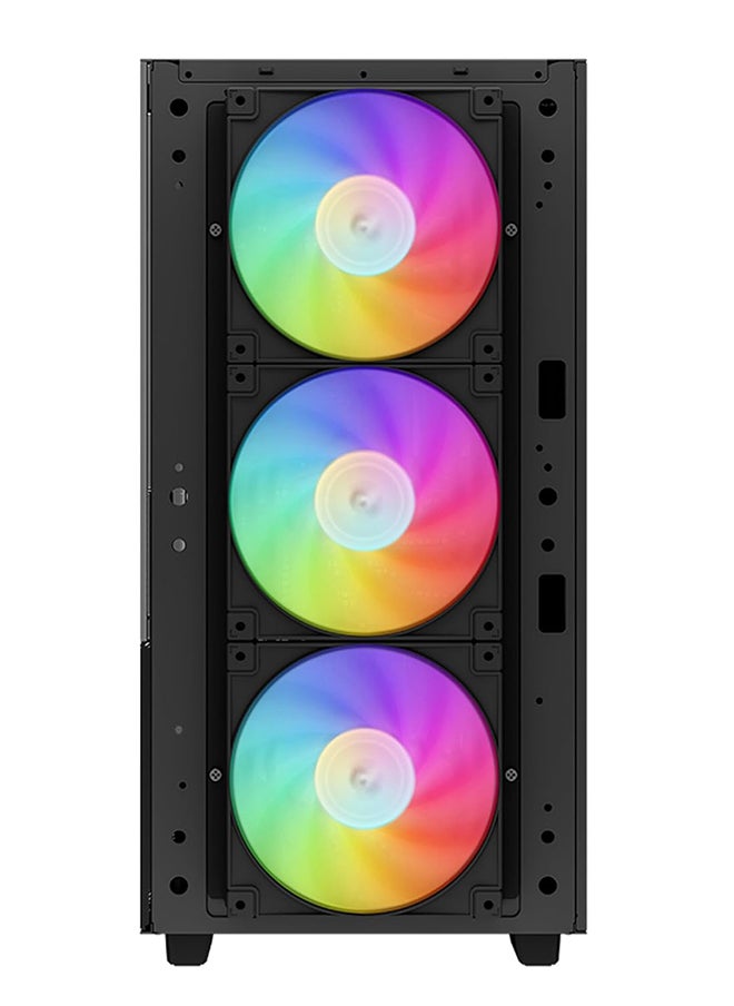 DEEPCOOL - DeepCool CH560 Digital ATX Airflow case, Dual Status Display, 3X Pre-Installed 140mm ARGB Fans, Hybrid Mesh/Tempered Glass Side Panel, Magnetic Top Mesh Filter, Type-C, USB 3.0, Black - Image 1