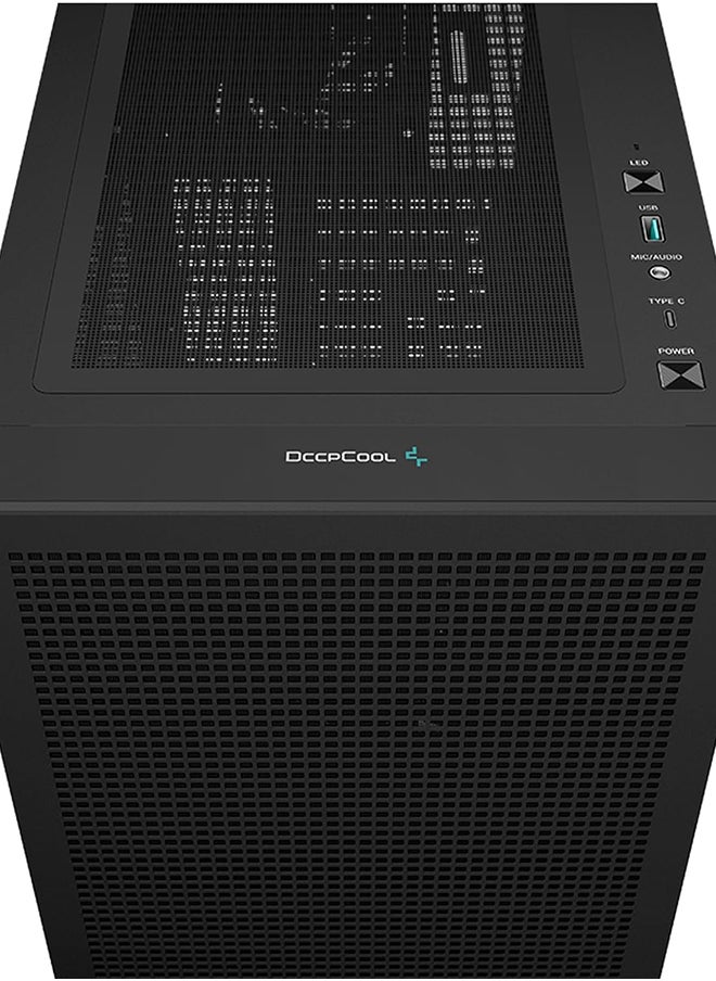 DEEPCOOL - DeepCool CH560 Digital ATX Airflow case, Dual Status Display, 3X Pre-Installed 140mm ARGB Fans, Hybrid Mesh/Tempered Glass Side Panel, Magnetic Top Mesh Filter, Type-C, USB 3.0, Black - Image 1