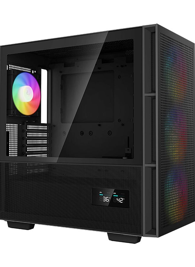 DEEPCOOL - DeepCool CH560 Digital ATX Airflow case, Dual Status Display, 3X Pre-Installed 140mm ARGB Fans, Hybrid Mesh/Tempered Glass Side Panel, Magnetic Top Mesh Filter, Type-C, USB 3.0, Black - Image 1