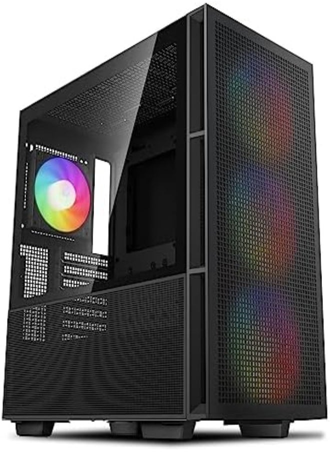 DEEPCOOL - DeepCool CH560 Digital ATX Airflow case, Dual Status Display, 3X Pre-Installed 140mm ARGB Fans, Hybrid Mesh/Tempered Glass Side Panel, Magnetic Top Mesh Filter, Type-C, USB 3.0, Black - Image 1