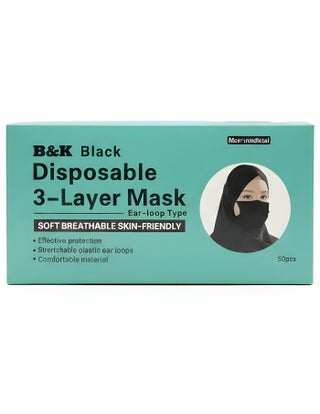 Black Disposable Face Mask 50's