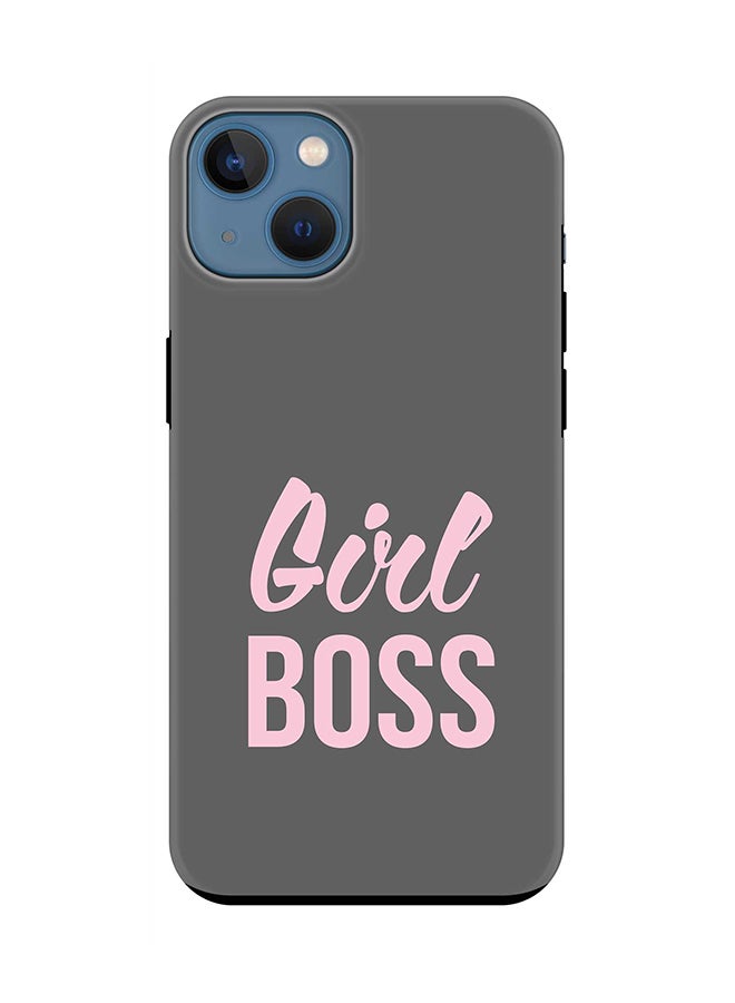 Stylizedd Tough Pro Series Case for Apple iPhone 14 Plus Case Dual Layer hybrid PC & TPU Customized Mobile Cover Shield with inner TPU protection Matte Finish - Girl Boss (Grey)