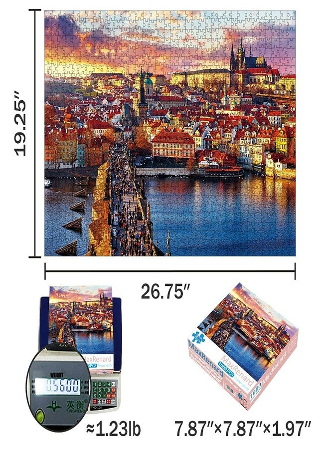 MaxRenard Game 1000 Pieces Jigsaw Puzzle Prague Castle Landscape Toy - Image 2