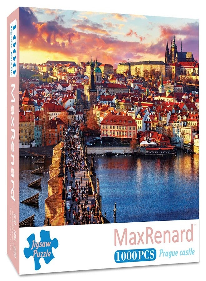 MaxRenard Game 1000 Pieces Jigsaw Puzzle Prague Castle Landscape Toy - Image 1