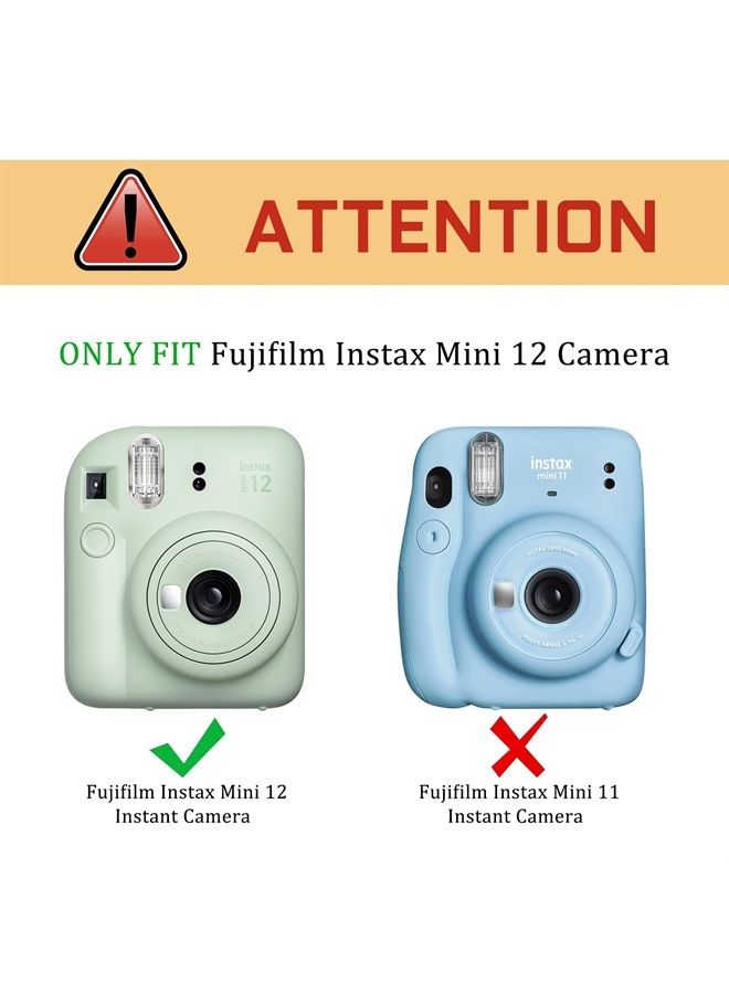 Fintie Protective Case for Fujifilm Instax Mini 12 Instant Camera - Premium Vegan Leather Bag Cover with Removable Adjustable Strap, Emerald Marble  - Image 2