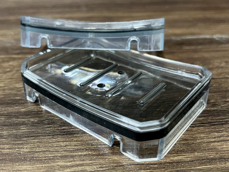 KLEO - Small Soap Dish (Set of 2) | Acrylic Soap Holder Case | Soap Tray | Bath Accessories | Home Decor | Bath Accents (Grey) - Image 4
