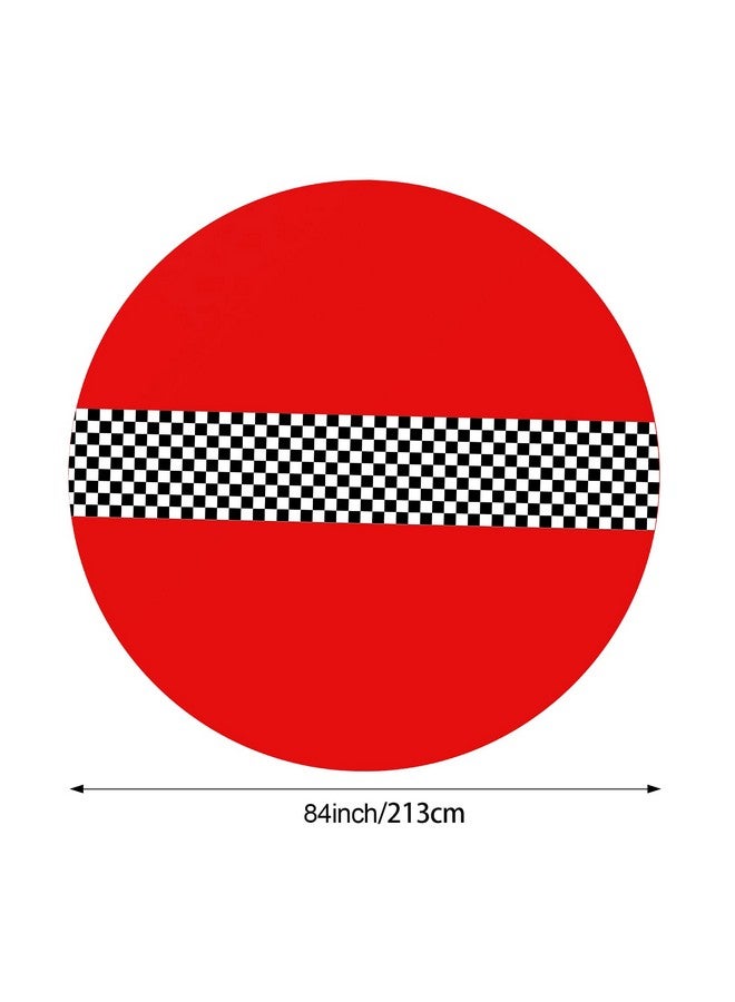 Oudain Plastic Racing Tablecloth, Round, Red, 6 Pcs, 84 inches - Image 3