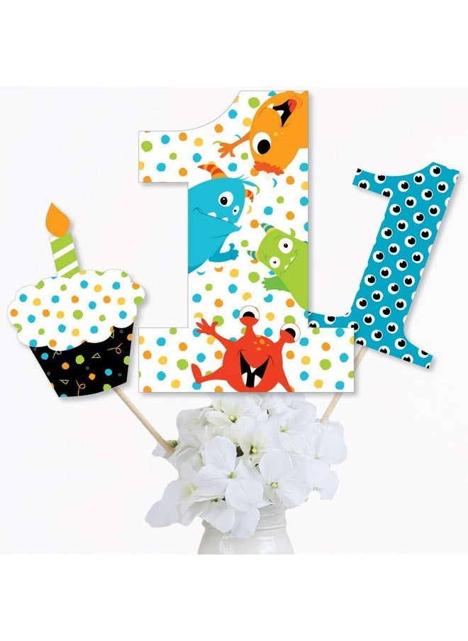 Big Dot of Happiness - 1St Birthday Monster Bash Little Monster First Birthday Party Centerpiece Sticks Table Toppers Set Of 15 - Image 1