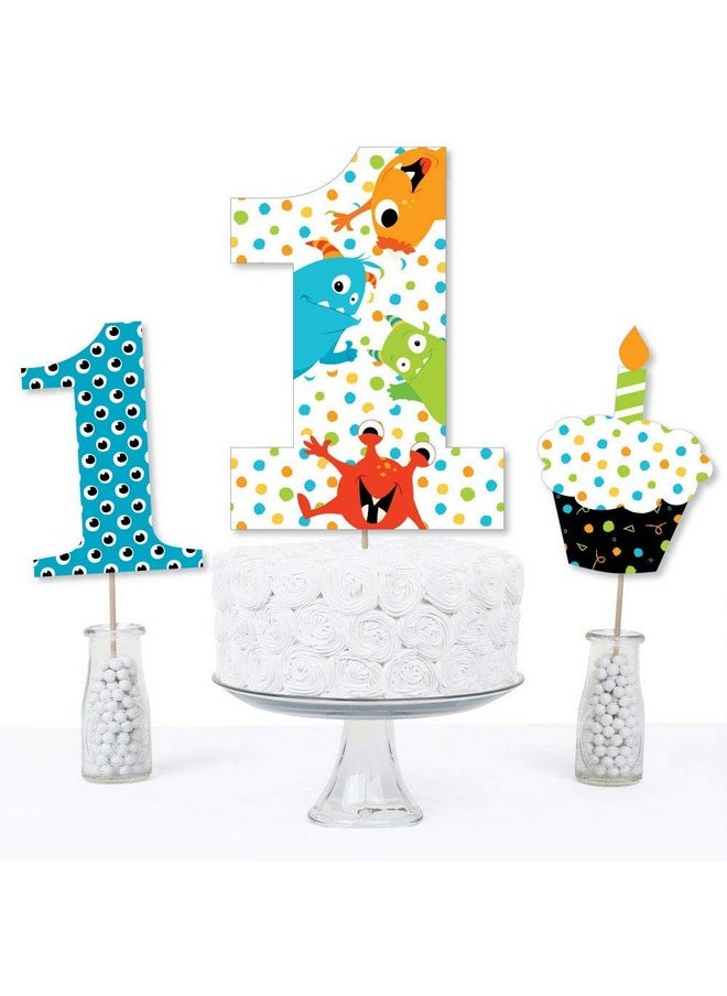 Big Dot of Happiness - 1St Birthday Monster Bash Little Monster First Birthday Party Centerpiece Sticks Table Toppers Set Of 15 - Image 1