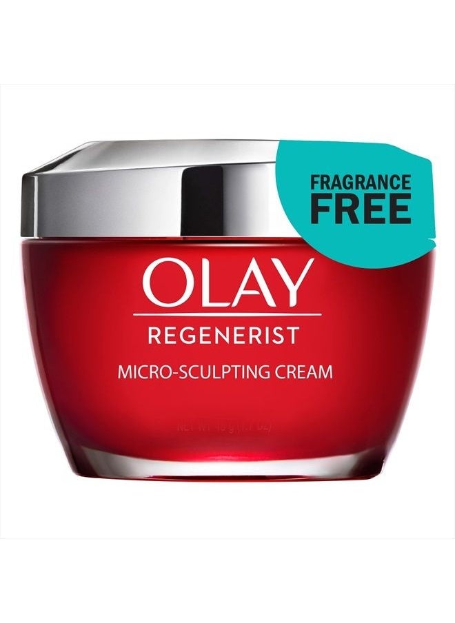 Olay Regenerist Micro-Sculpting Cream Face Moisturizer with Hyaluronic Acid & Niacinamide, Fragrance-Free, 1.7 oz  - Image 1