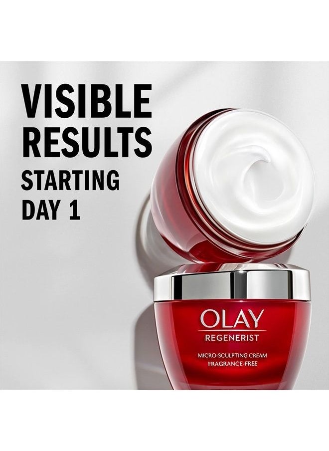 Olay Regenerist Micro-Sculpting Cream Face Moisturizer with Hyaluronic Acid & Niacinamide, Fragrance-Free, 1.7 oz  - Image 2