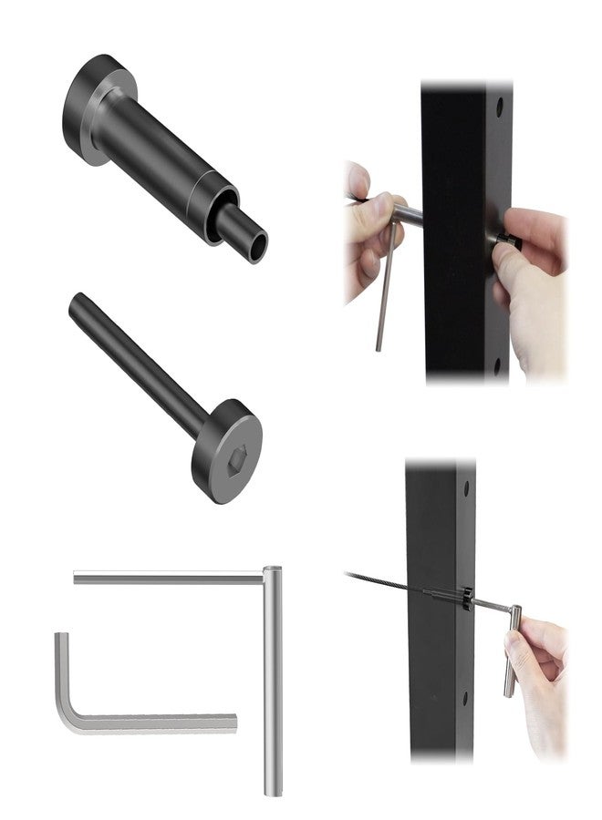 BLIKA Upgraded 20 Pairs 1/8" Black Invisible Cable Railing Kit, Hidden Swage Tensioner and Ends for 2"x2" Wood & Metal Posts, T316 Stainless Steel, Deck Stair Cable Railing Hardware - Image 1